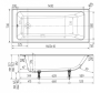Ванна чугунная Wotte Line 1600x700 Ванна чугунная Wotte Line 1600x700