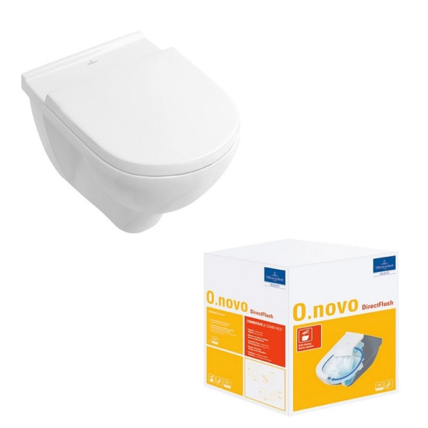 Унитаз Villeroy & Boch O.Novo 5660HRR1 подвесной безободковый с микролифтом