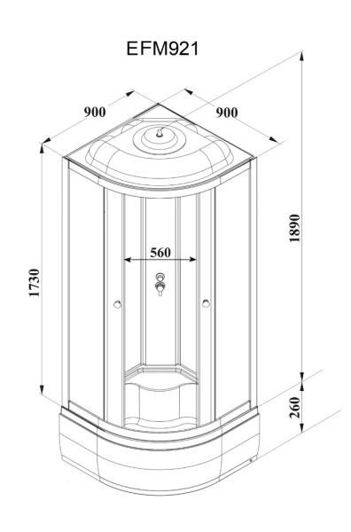 Душевая кабина Parly Effect EFM921 профиль белый