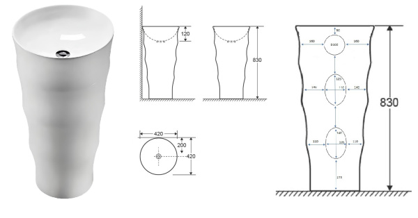 Раковина Ceruttispa Alessia CT7834 напольная