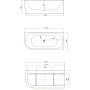 Акриловая ванна Aquanet Family 3806-N-MW-MB 180x80 R с панелью
