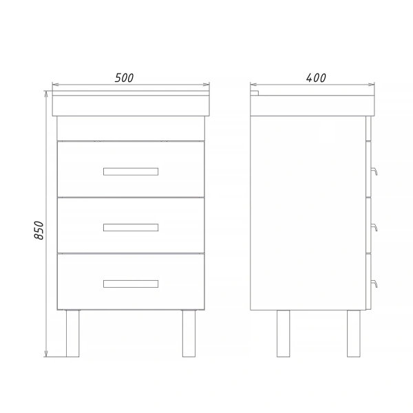 Тумба с раковиной Comforty Никосия 50 см 00-00017092 напольная дуб белый