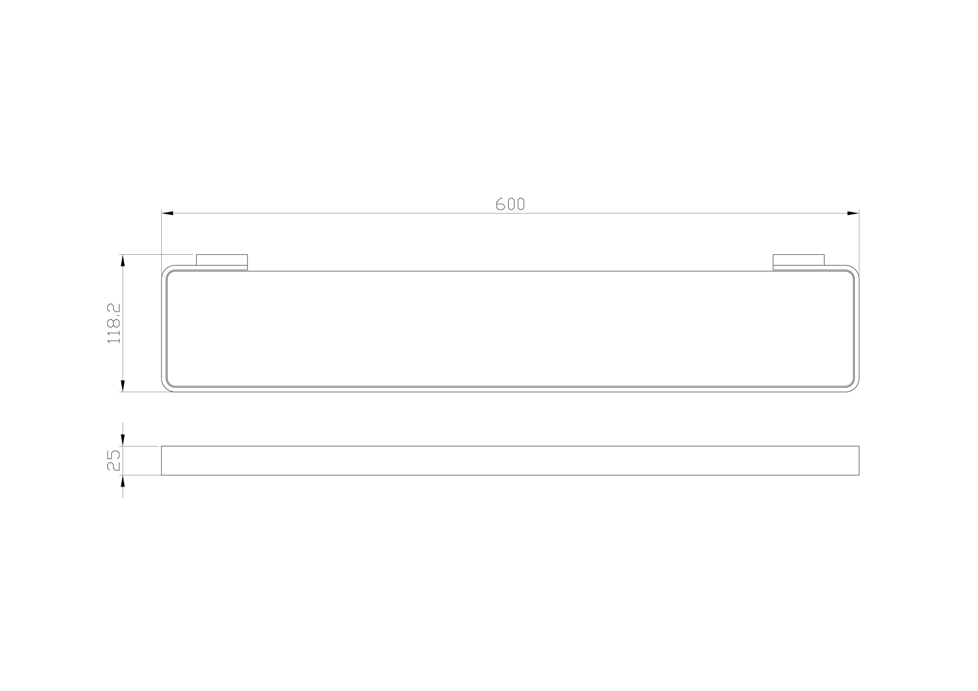 Стеклянная полка для ванной Wonzon & Woghand Lotte WW-8327A-MB черный матовая