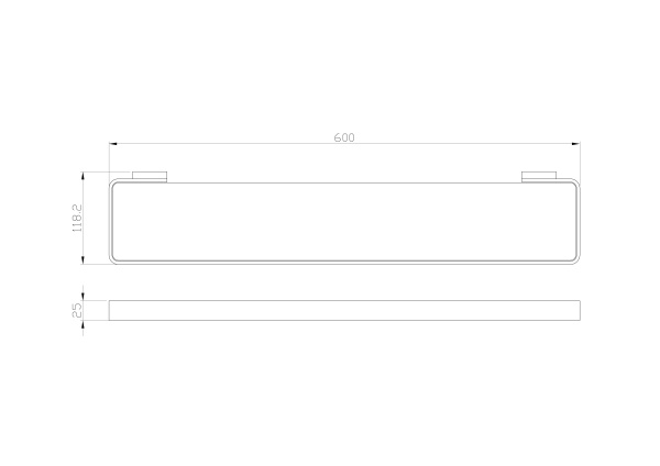 Стеклянная полка для ванной Wonzon & Woghand Lotte WW-8327A-MB черный матовая