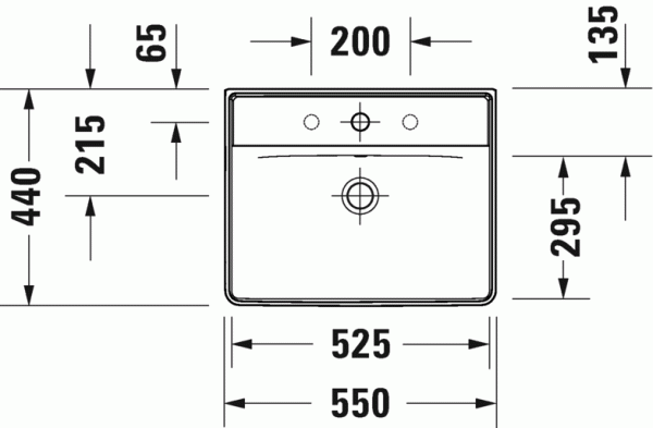 Раковина 55 см DURAVIT D-NEO 2366550000 Раковина 55 см DURAVIT D-NEO 2366550000