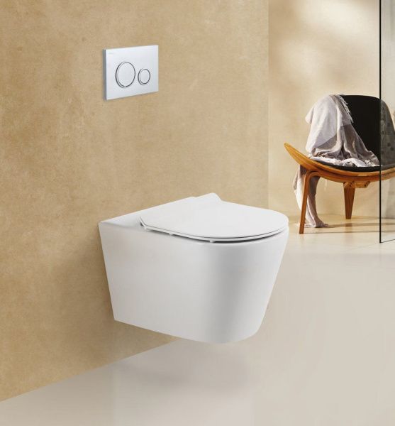 Унитаз подвесной безободковый  BelBagno FLAY-R BB053CHR Унитаз подвесной безободковый  BelBagno FLAY-R BB053CHR