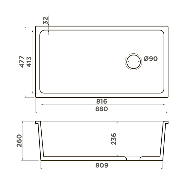 Мойка для кухни Omoikiri Tokara 90 см 4993867 белый глянцевый