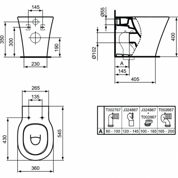 Напольный пристенный унитаз соло Ideal Standard CONNECT AIR AquaBlade® E0042V3 Напольный пристенный унитаз соло Ideal Standard CONNECT AIR AquaBlade® E0042V3