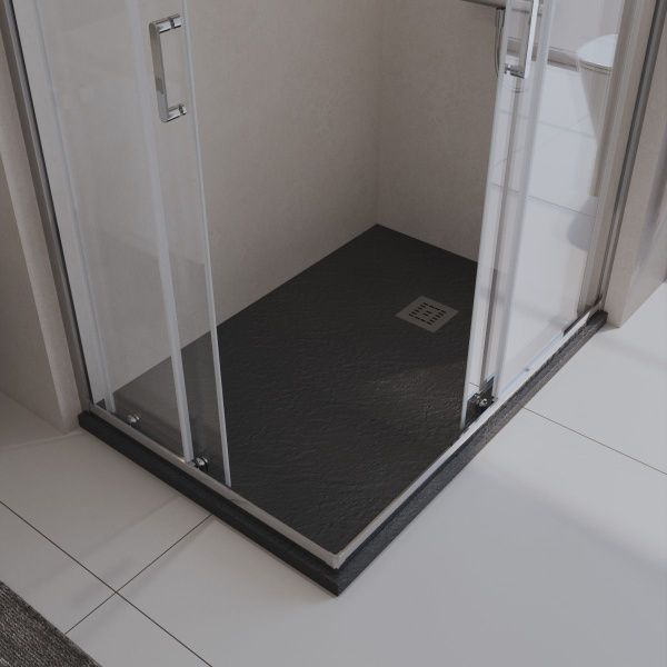 Душевой поддон из искусственного мрамора в комплекте с сифоном 90x120 см BelBagno UNO TRAY-MR-UNO-AH-120/90-35-NERO-CR чёрный матовый Душевой поддон из искусственного мрамора в комплекте с сифоном 90x120 см BelBagno UNO TRAY-MR-UNO-AH-120/90-35-NERO-CR чёрный матовый