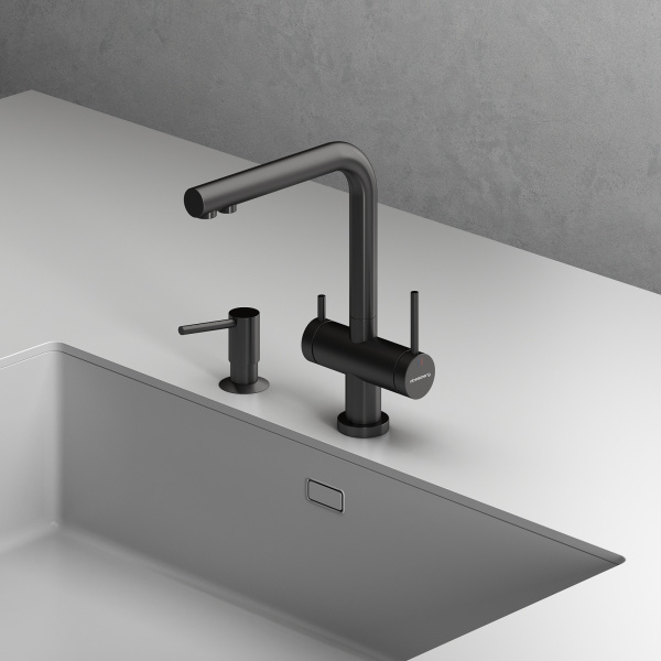 Смеситель для кухонной мойки Abelsberg Pura UVF70929GM космическая сталь брашированный