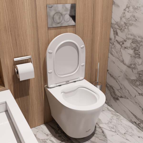 Унитаз Ceruttispa Adige CT9245 подвесной безободковый с сиденьем микролифт