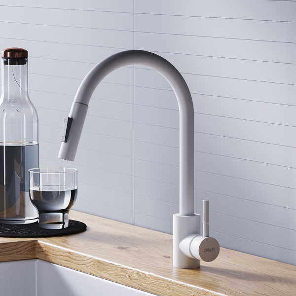 Смеситель для кухонной мойки Dorff Logic D3007533 белый матовый