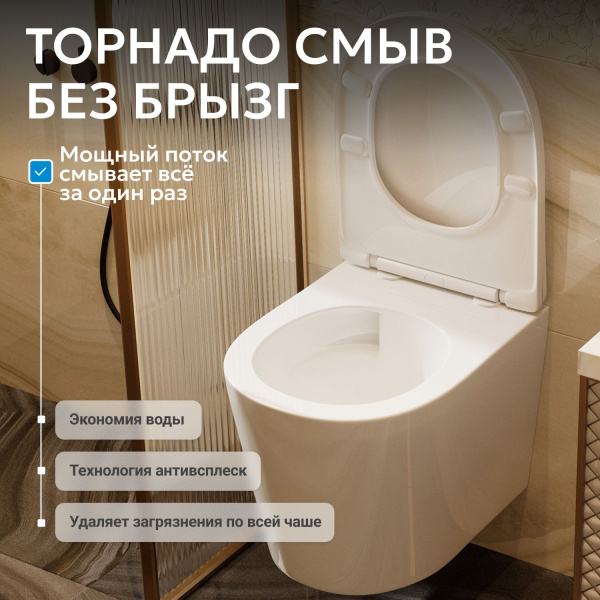 Унитаз Abber Bequem AC1102T подвесной с микролифтом