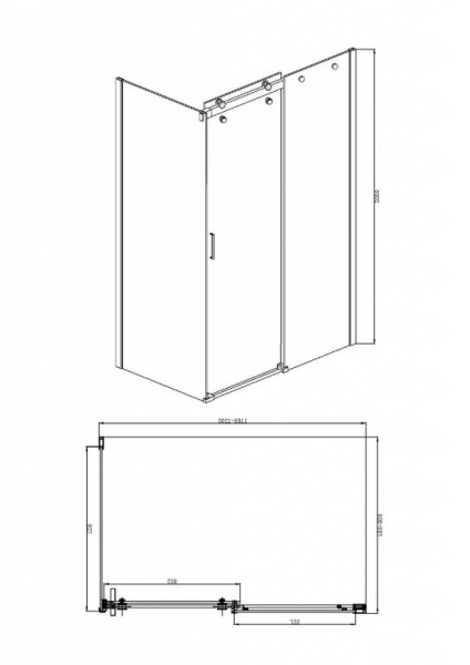Душевой уголок 120x80x200 Bravat Wave BS120.3102S Душевой уголок 120x80x200 Bravat Wave BS120.3102S