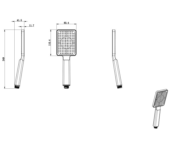 Душевая лейка Wonzon & Woghand WW-981353-CR хром глянцевый