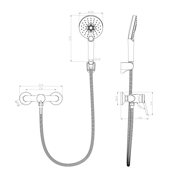 Смеситель для душа Lemark Minima LM3803C Смеситель для душа Lemark Minima LM3803C