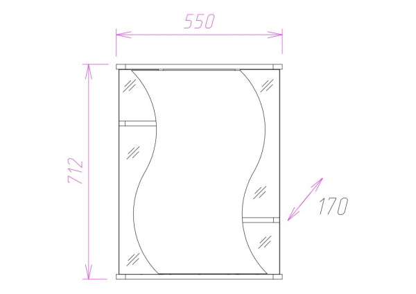Шкаф зеркальный Onika Лилия 55 см 205532 белый
