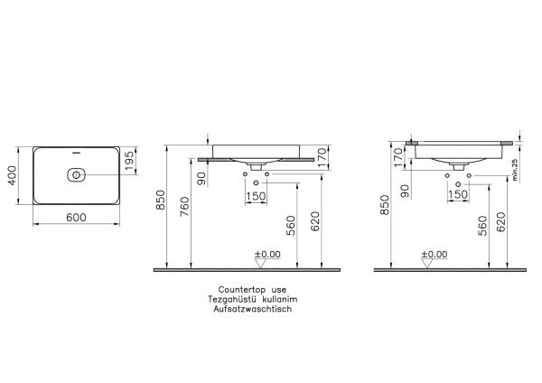 Раковина чаша прямоугольная м 17x60 см VitrA Metropole 7535B003-0673 Раковина чаша прямоугольная м 17x60 см VitrA Metropole 7535B003-0673