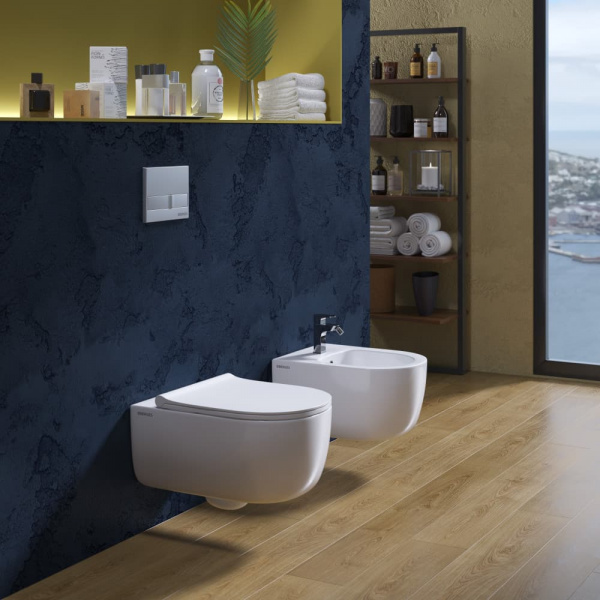 Унитаз BERGES подвестной EGO XL 54 см, сиденье Дюропласт Toma Slim SO, микролифт, быстросьем Унитаз BERGES подвестной EGO XL 54 см, сиденье Дюропласт Toma Slim SO, микролифт, быстросьем