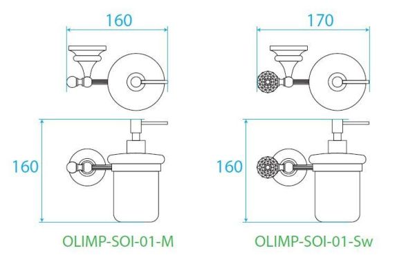 Диспенсер для мыла подвесной  Cezares OLIMP OLIMP-SOI-03/24-M золото Диспенсер для мыла подвесной  Cezares OLIMP OLIMP-SOI-03/24-M золото