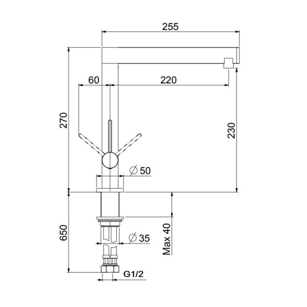 Смеситель для кухонной мойки Webert Spirit SO920302723 черный с золотом матовый
