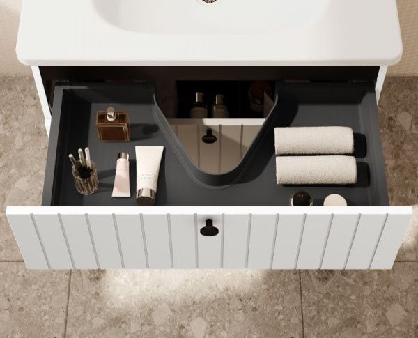 Модуль с круглой раковиной 47х80х67 см VitrA Root Groove 69436 матовый белый Модуль с круглой раковиной 47х80х67 см VitrA Root Groove 69436 матовый белый