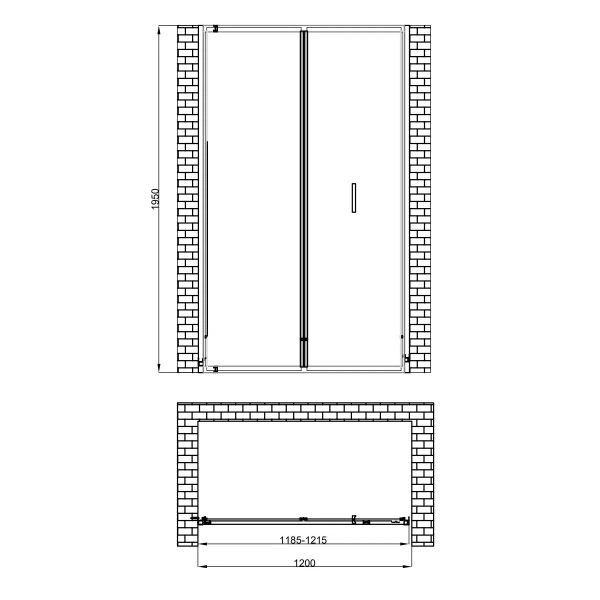 Душевая дверь 195х120 см BERGES LEGOS 062030 хром Душевая дверь 195х120 см BERGES LEGOS 062030 хром