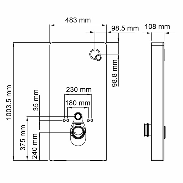 Пристенный модуль внешняя инсталляция для унитазов WasserKRAFT Naab 86TLT.040.PE.WH Пристенный модуль внешняя инсталляция для унитазов WasserKRAFT Naab 86TLT.040.PE.WH