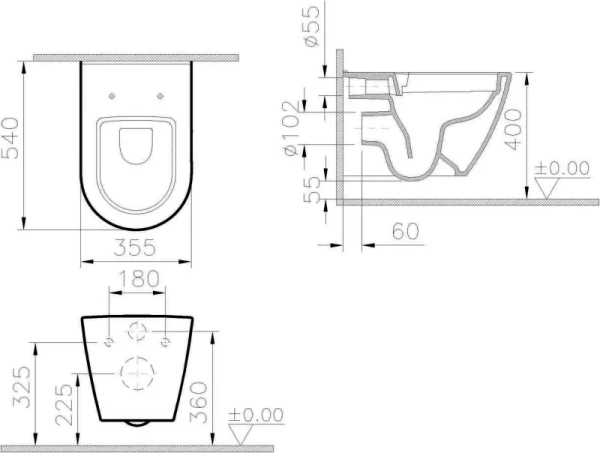 Унитаз VitrA Sanibelle 7551B003-0075 безободковый