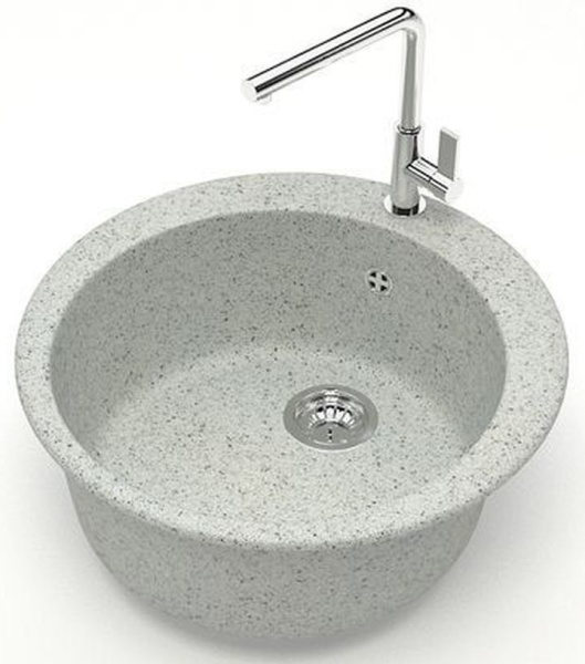 Кухонная мойка AZARIO Vital 507x507x200 искусственный мрамор цвет Светло серый CS00078348
