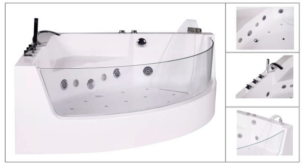 Ванна акриловая Ceruttispa 150x150 C-401A с гидромассажем