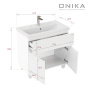 Тумба под раковину Onika Стрим 80 см 108059 напольная белая