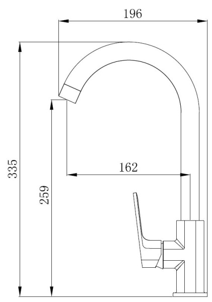 Смеситель для кухни Voda Surf SF519B черный матовый