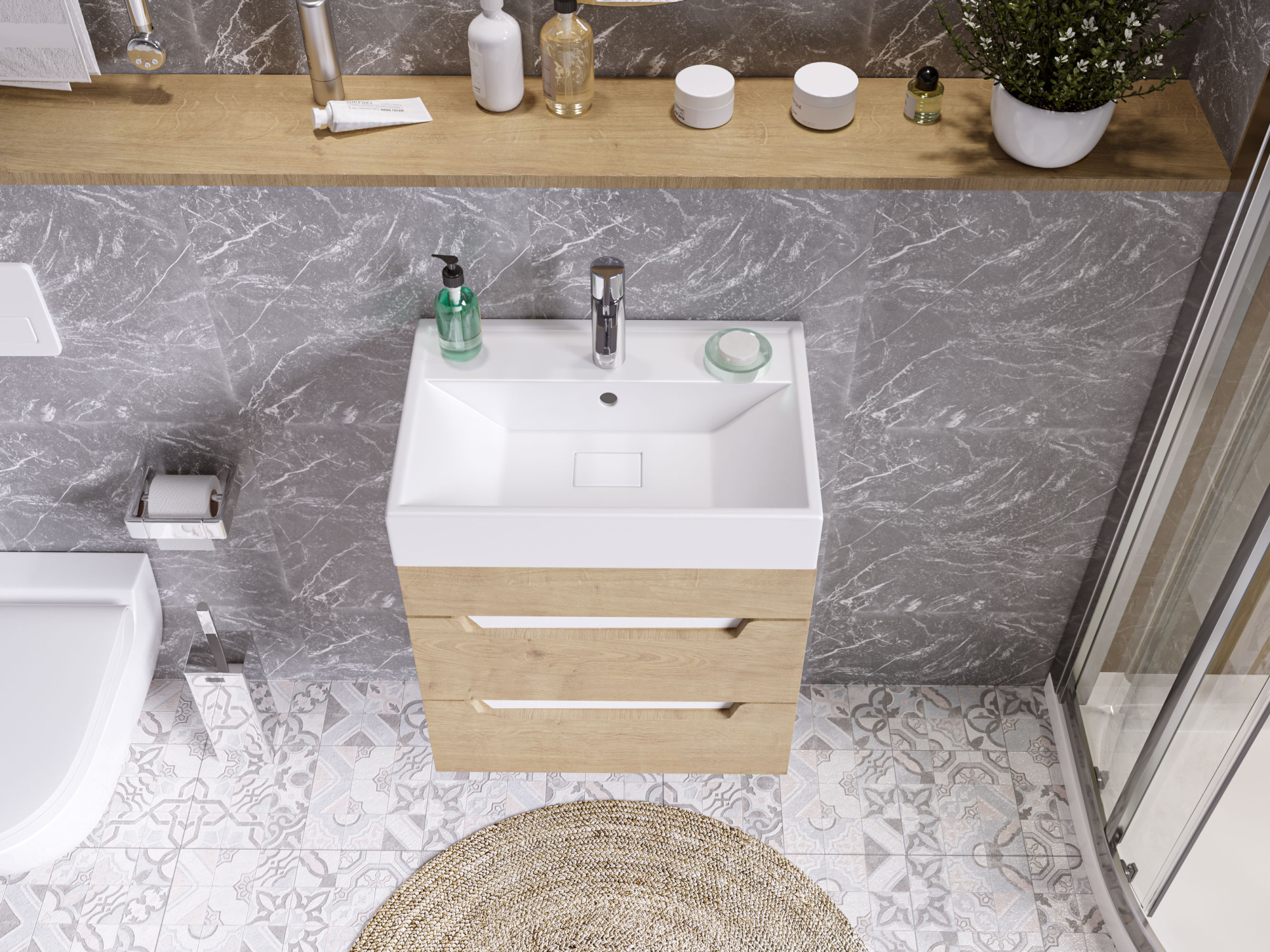 Раковина накладная Madera Malta 4627173210836 60 см белая глянцевая