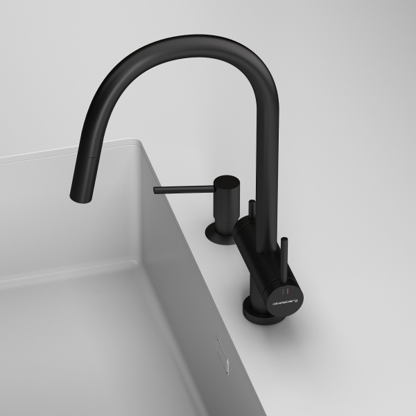 Смеситель для кухонной мойки Abelsberg Aera EMF71709MB вулканический черный матовый