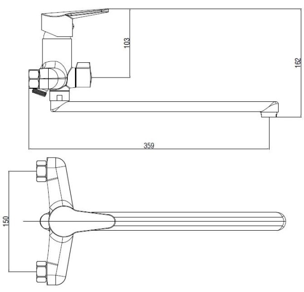 Смеситель для ванны с душевой лейкой Voda Breeze BZ31 хром