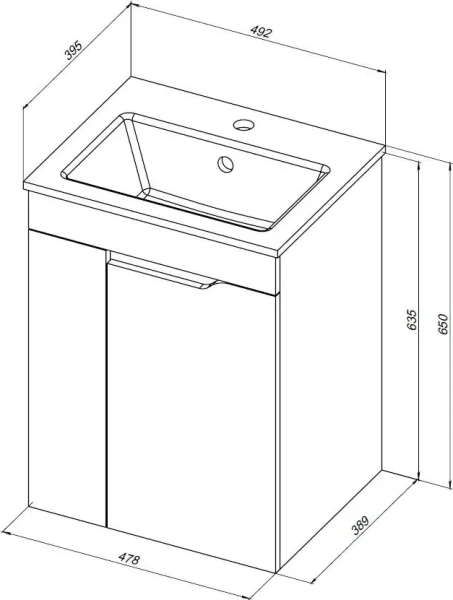 Тумба под раковину Aquanet Практика 50 см 00330452 подвесная маренго