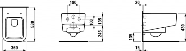 Чаша Laufen Pro подвесная 8209620000001 Чаша Laufen Pro подвесная 8209620000001