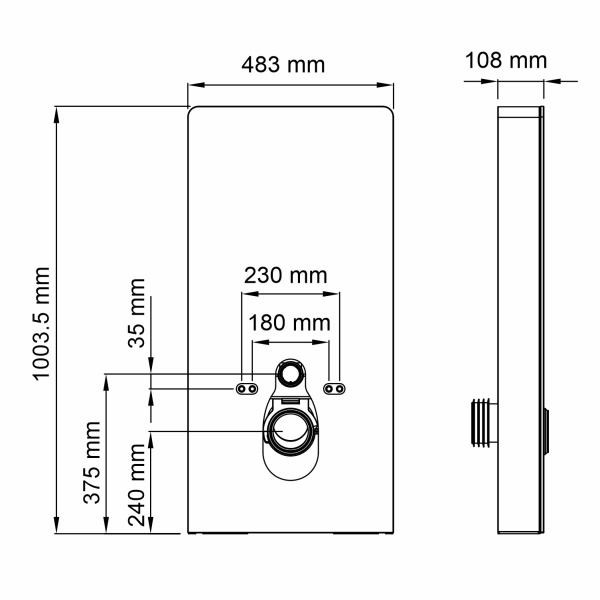 Пристенный модуль внешняя инсталляция для унитазов WasserKRAFT Naab 86TLT.040.SE.BL Пристенный модуль внешняя инсталляция для унитазов WasserKRAFT Naab 86TLT.040.SE.BL