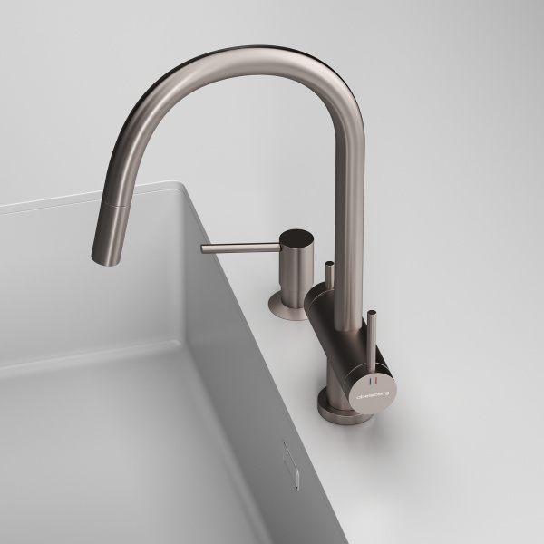 Смеситель для кухонной мойки Abelsberg Aera EMF71709BN титан брашированный