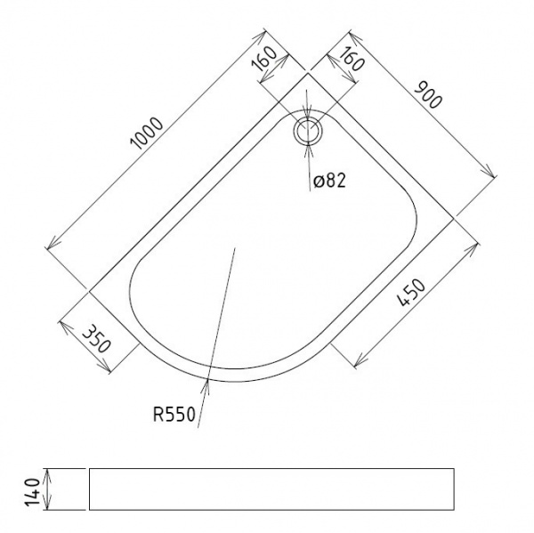 Поддон для душа 100x90 GEMY ST19 R Поддон для душа 100x90 GEMY ST19 R
