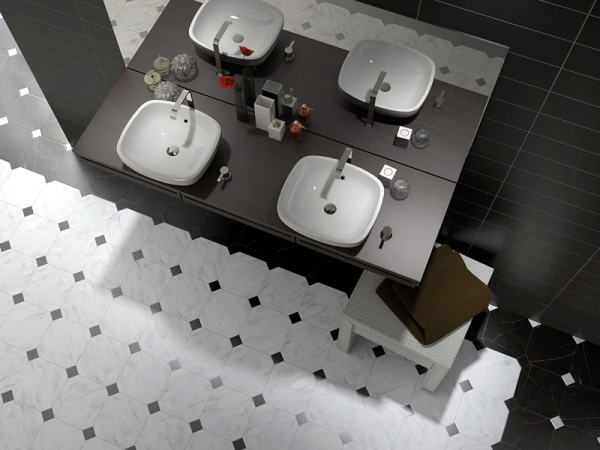 Вставка для плитки Equipe Octagon 5x4.6 см 21014 чёрный