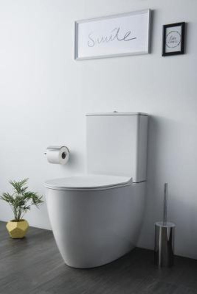 Напольный безободковый пристенный унитаз Vitra Sento Rim-ex BTW с тонким сиденьем микролифт 9830B003-7203 Напольный безободковый пристенный унитаз Vitra Sento Rim-ex BTW с тонким сиденьем микролифт 9830B003-7203