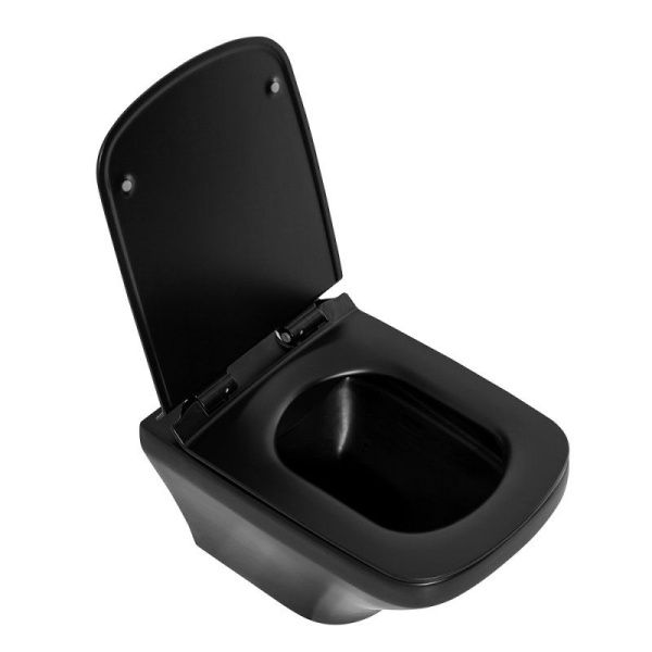Унитаз подвесной безободковый  BelBagno SELA BB3201CHR-MB черный матовый Унитаз подвесной безободковый  BelBagno SELA BB3201CHR-MB черный матовый