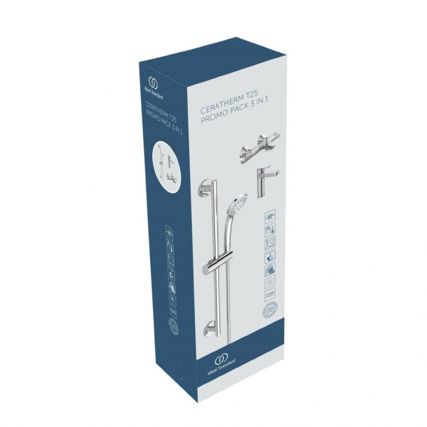 Промо-комплект смесителей 3 в 1 Ideal Standard CERATHERM T25 BC984AA Промо-комплект смесителей 3 в 1 Ideal Standard CERATHERM T25 BC984AA