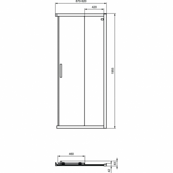 Реверсивная панель-дверь 90 см Ideal Standard CONNECT 2 Corner Square/Rectangular K9261V3 Реверсивная панель-дверь 90 см Ideal Standard CONNECT 2 Corner Square/Rectangular K9261V3