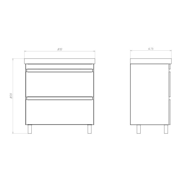 Тумба с раковиной Comforty Валдай 80 см 00-00019070 напольная белая