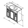 Тумба с раковиной напольная 85 см Damixa Palace One M41-FSX0853WG-WCC085 Тумба с раковиной напольная 85 см Damixa Palace One M41-FSX0853WG-WCC085