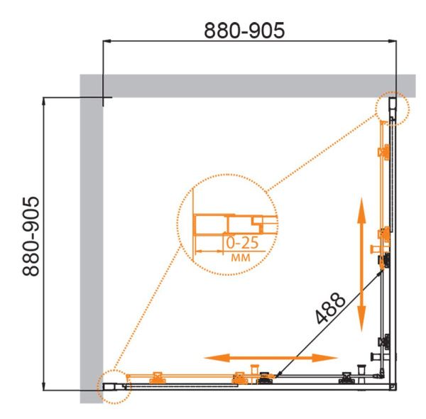 Душевой уголок 90x90 см Cezares MOLVENO Molveno-a-2-90-c-cr-iv хром Душевой уголок 90x90 см Cezares MOLVENO Molveno-a-2-90-c-cr-iv хром