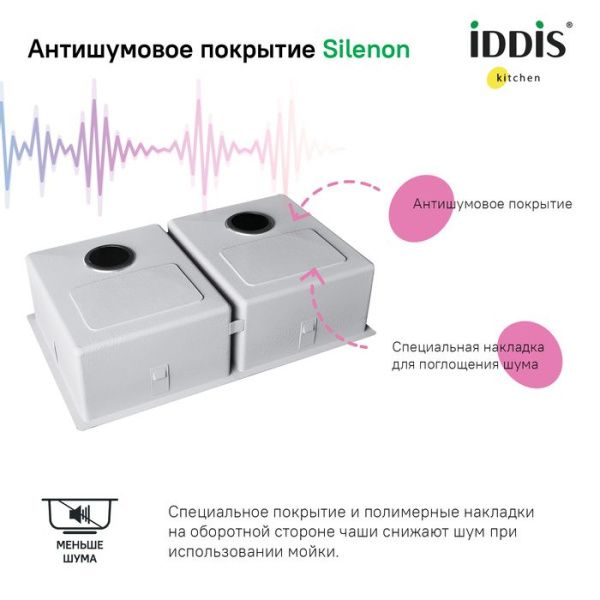 Мойка 44х74,5х20 см IDDIS Edifice EDI75G2i77 графит Мойка 44х74,5х20 см IDDIS Edifice EDI75G2i77 графит